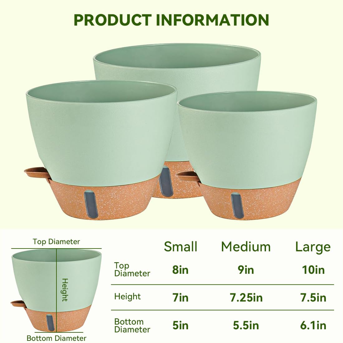 Nuotuv self-watering pot suitable for indoor and outdoor use.