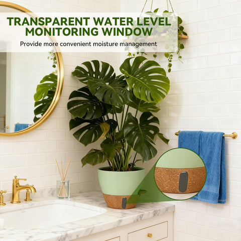 Nuotuv self-watering pot featuring UV-resistant plastic for outdoor durability.