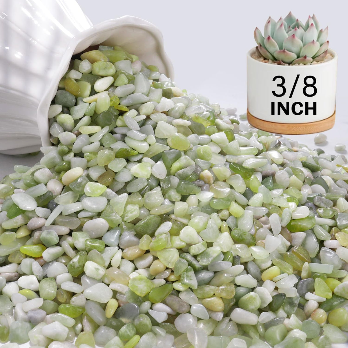 NUPICK 3lbs pebbles for indoor plants with polished surface and lasting color.