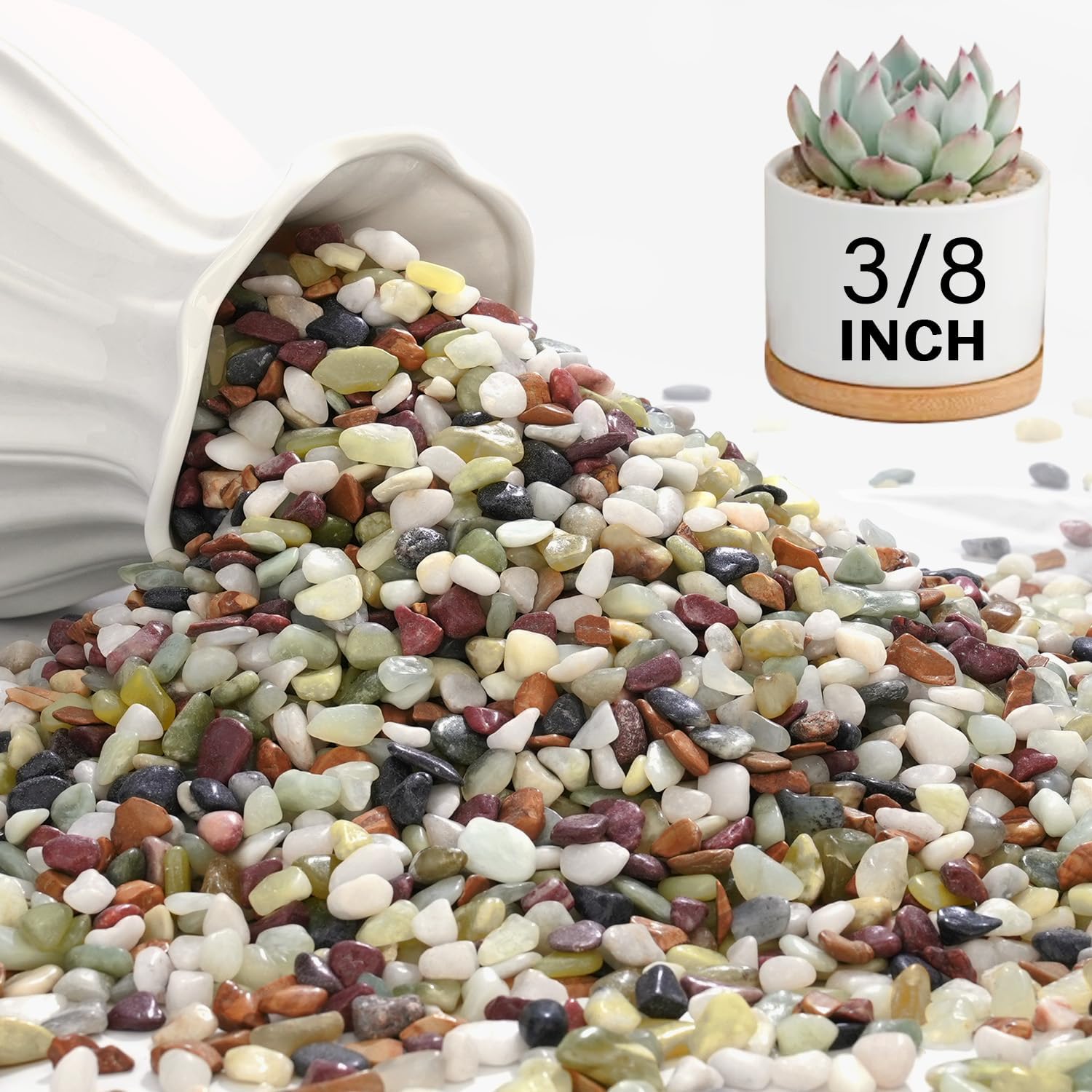 NUPICK 3lbs pebbles for indoor plants provide lasting color and easy decorating.