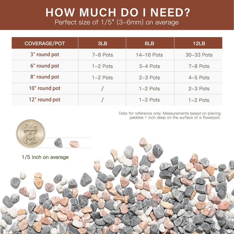 NUPICK pebbles used in outdoor garden pots for weed deterrence and soil protection