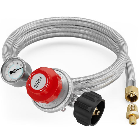NUPICK 6FT regulator with control knob for precise flame adjustment.