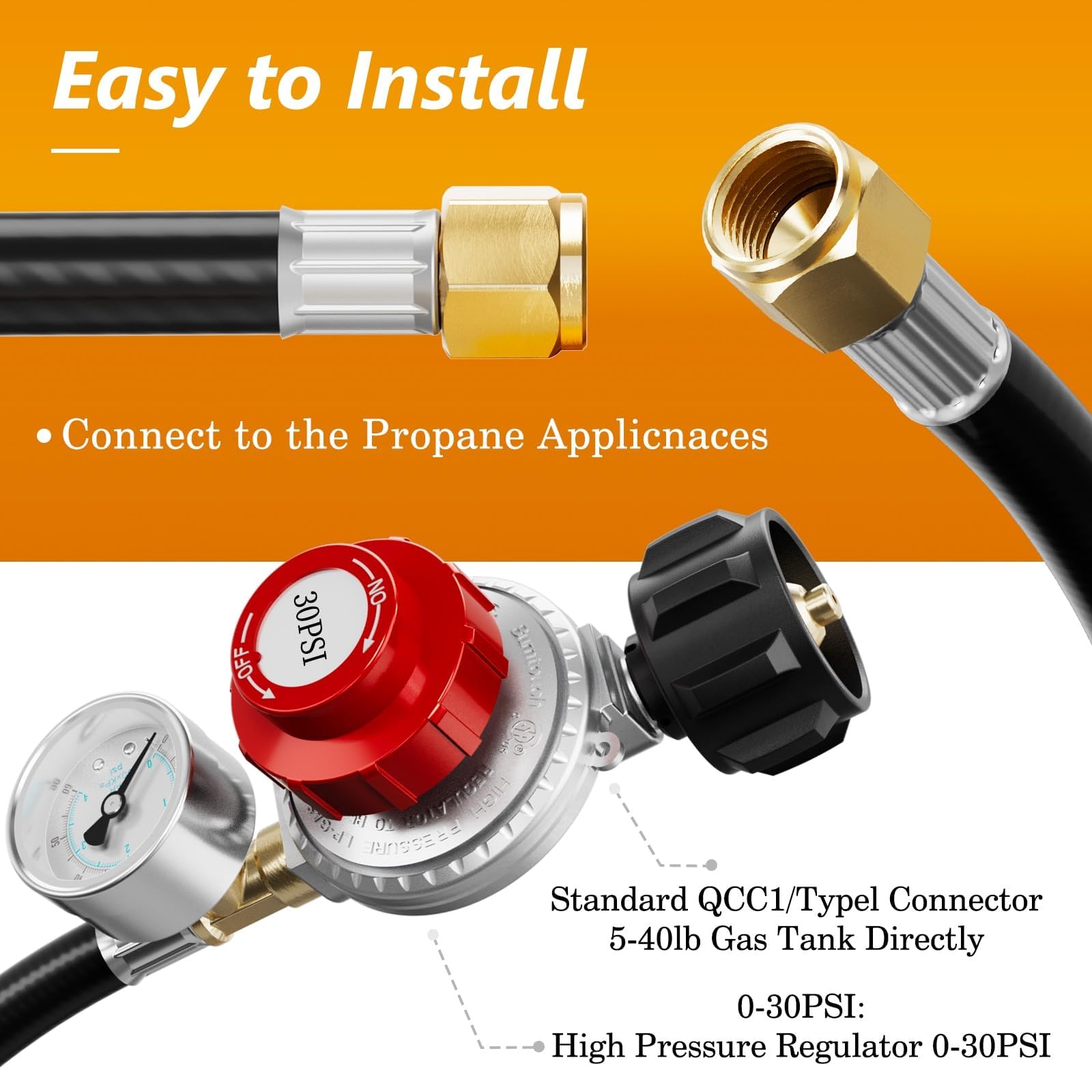 NUPICK adjustable-output control knob for precise flame control.