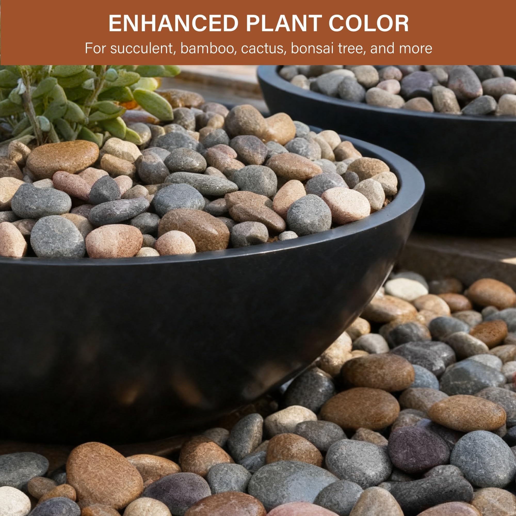 NUPICK aquarium river rocks provide smooth texture for aquatic habitats.