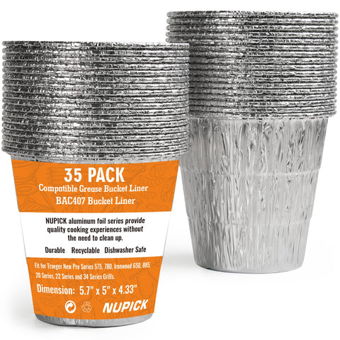NUPICK BAC407 grease bucket liner for Traeger Pro Series 575 and 780