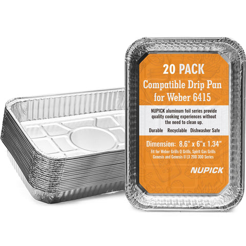 NUPICK drip pans under Weber Spirit grill for cleaner cooking and easy disposal