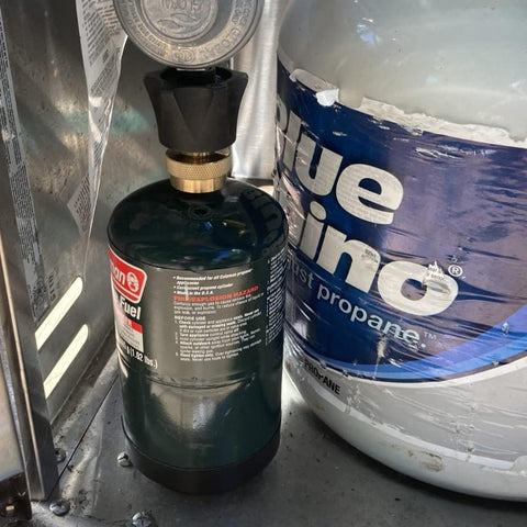 Tool-free installation enables quick setup with the NUPICK propane adapter.