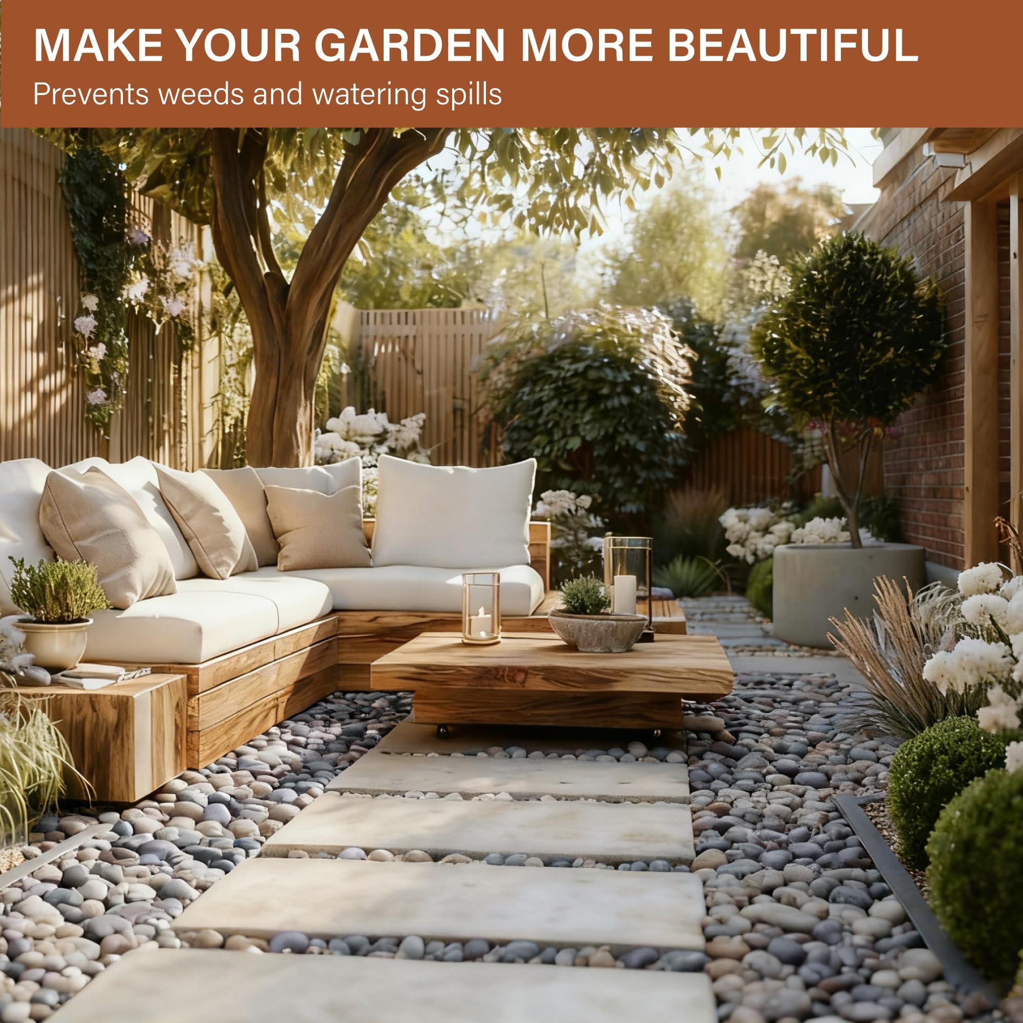 NUPICK fountain river rocks add natural decoration to water features.
