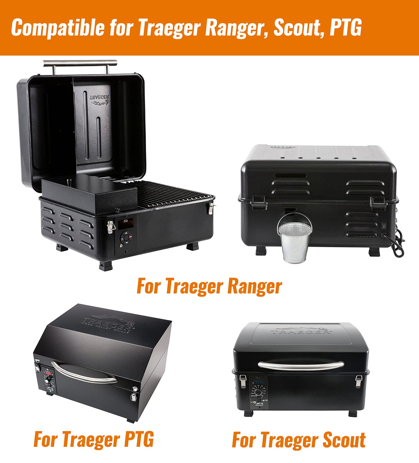 NUPICK grease-bucket-liner for Traeger PTG protects drip tray during high-heat sessions.