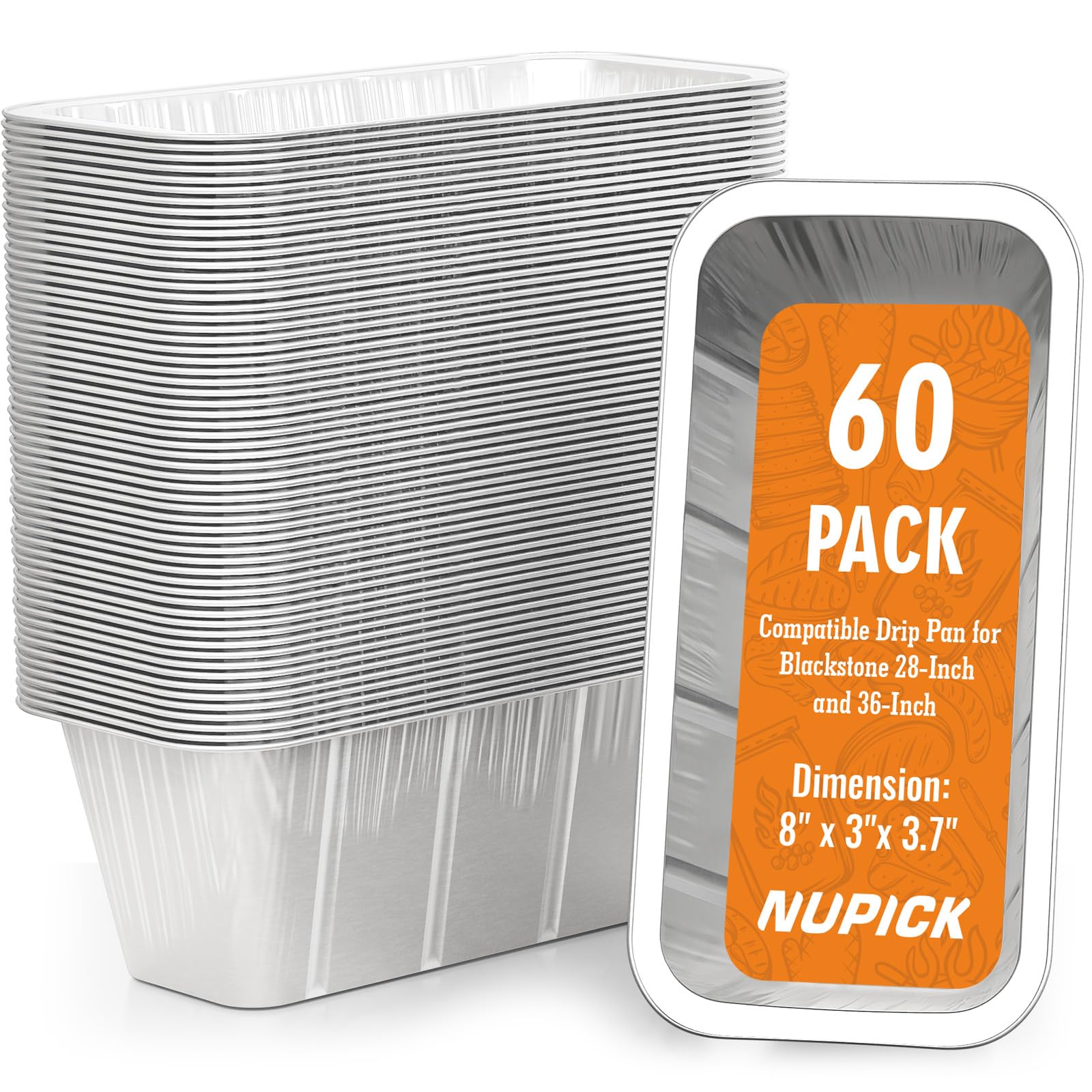 NUPICK grease cup liner for 36-inch Blackstone griddle, simplifies cleanup and reuse.