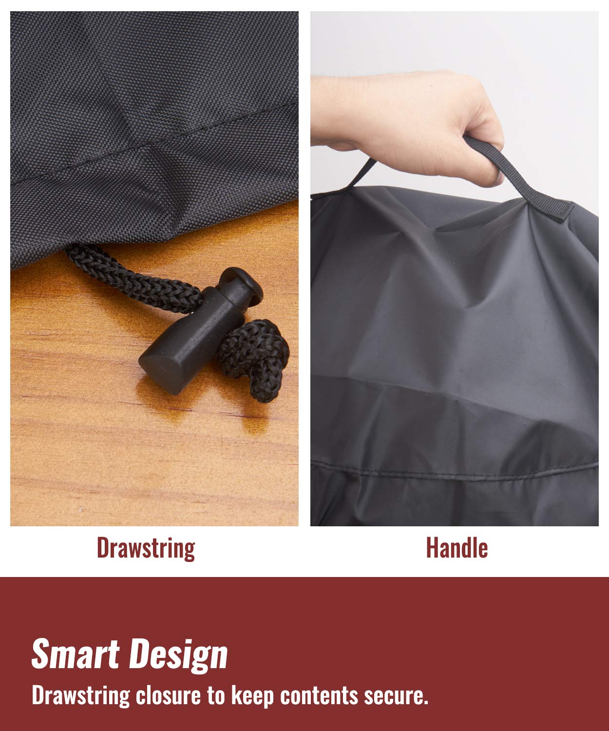 NUPICK wind-resistant cover with elastic hem stays in place during storms.
