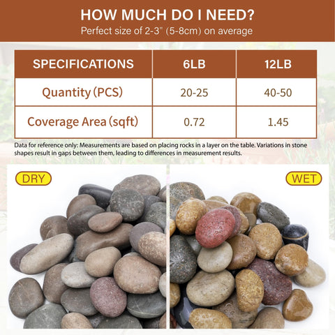 NUPICK large river rocks enhance landscaping with natural color and durable, mud-free pathways.