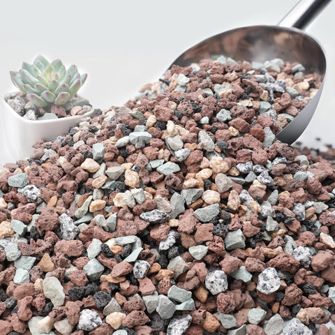 NUPICK lava rocks 3-8 inch colorful mix for drainage in pots.