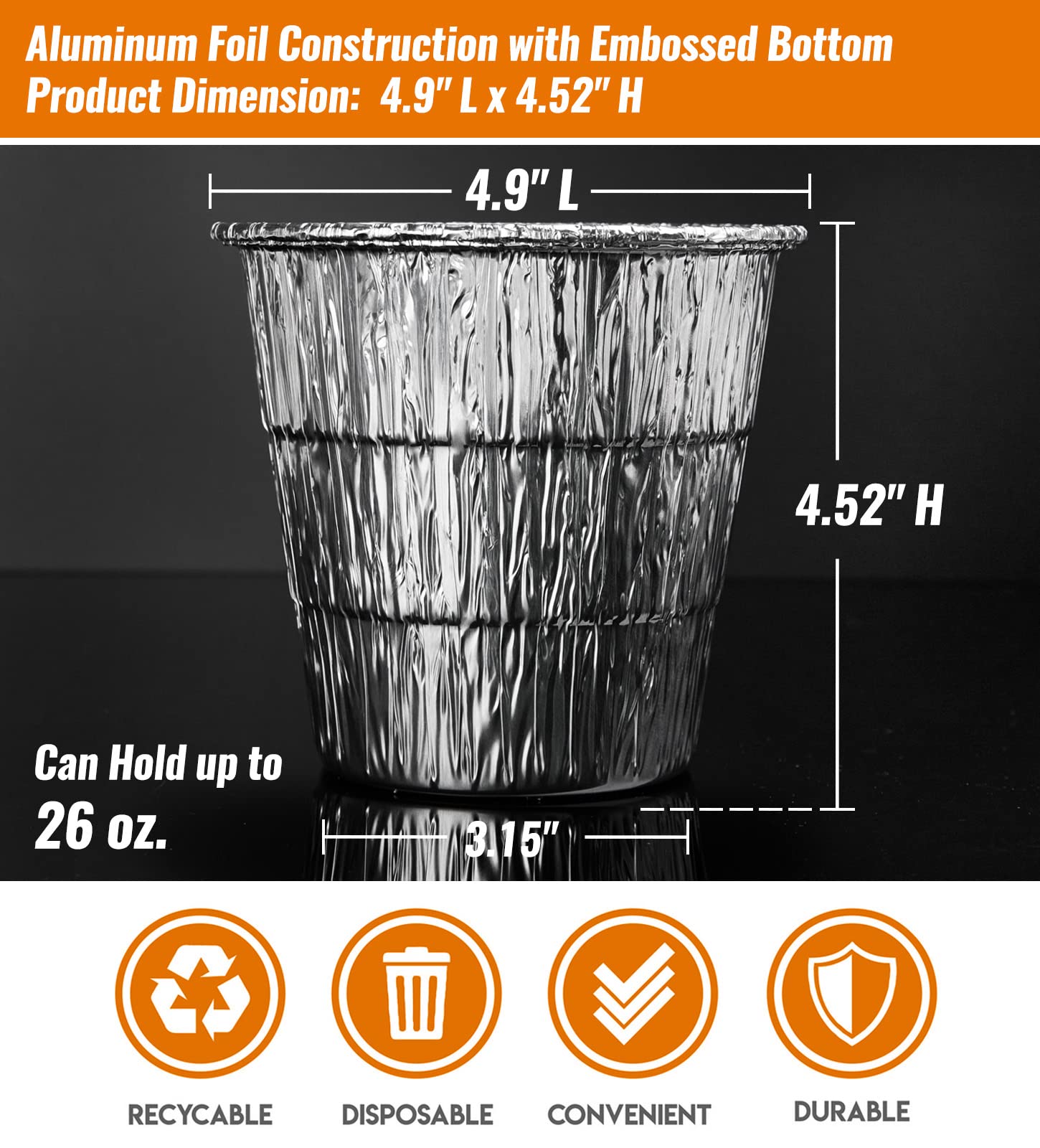 Liner dimensions 4.9” x 4.5” for a snug fit.