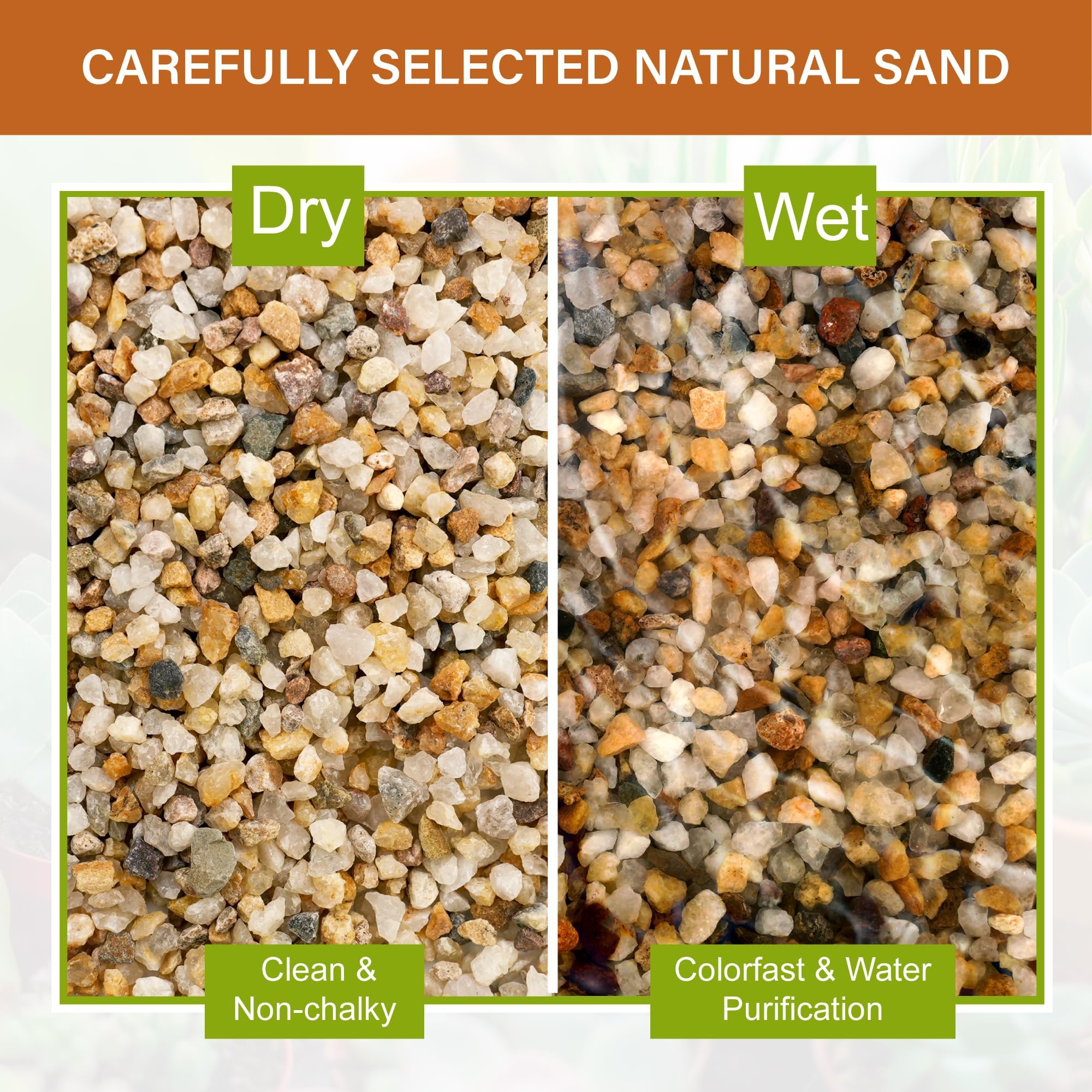 NUPICK natural silica sand with no dyes preserves purity for various uses.