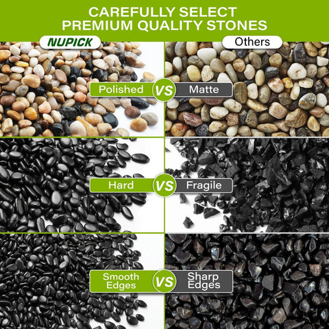 NUPICK pea gravel for aquarium use provides gentle substrate with low dust and ease of cleaning.