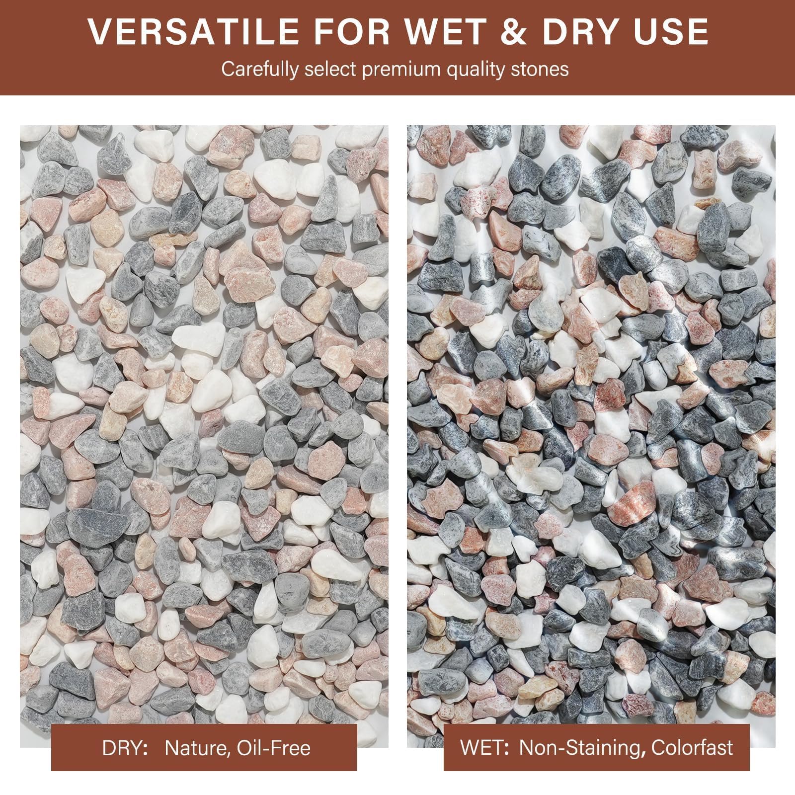 NUPICK pebbles suitable for aquariums with guidance for water use