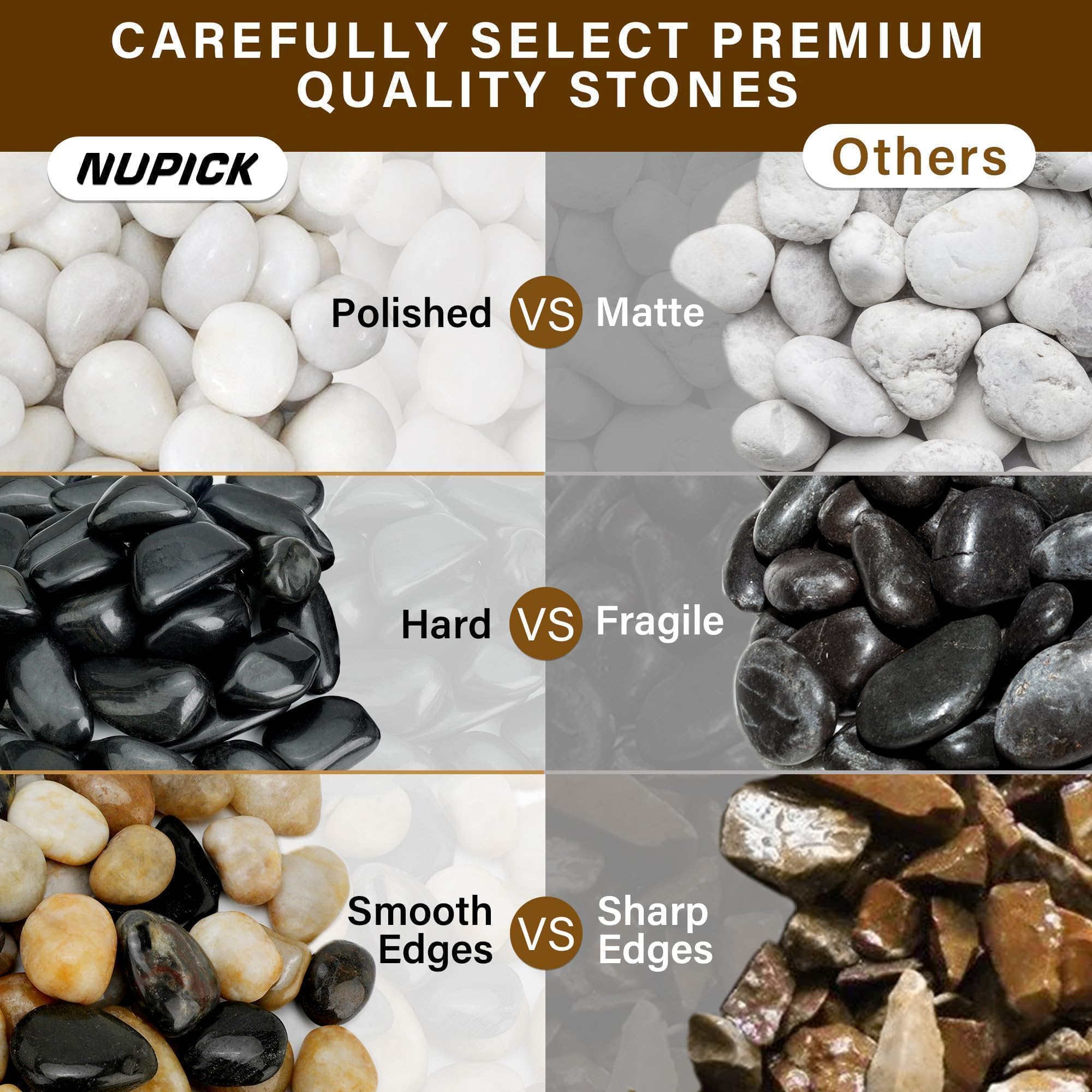 NUPICK polished aquarium gravel adds color and clarity to fish tanks.