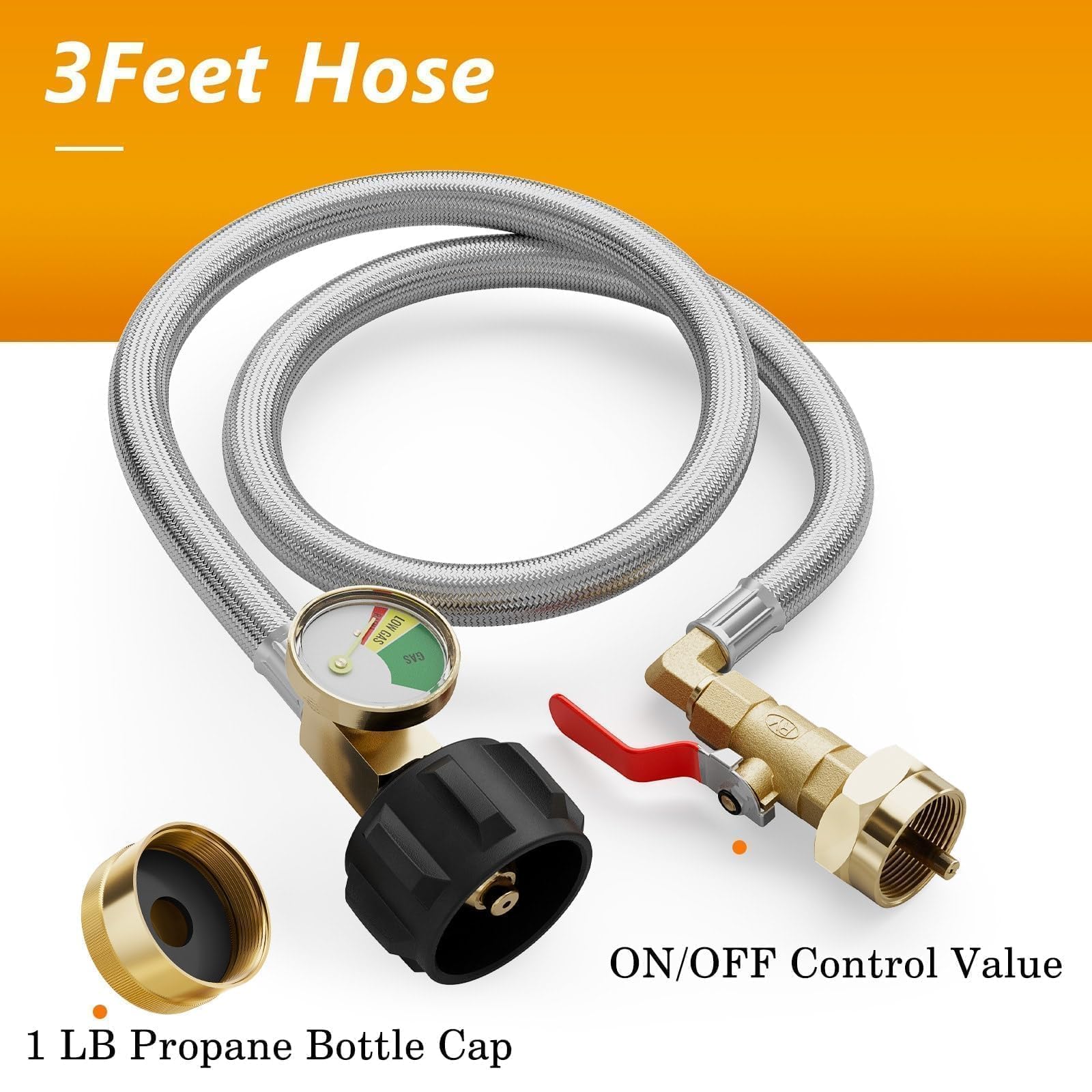 NUPICK refill adapter with gauge shows real time levels during transfer.