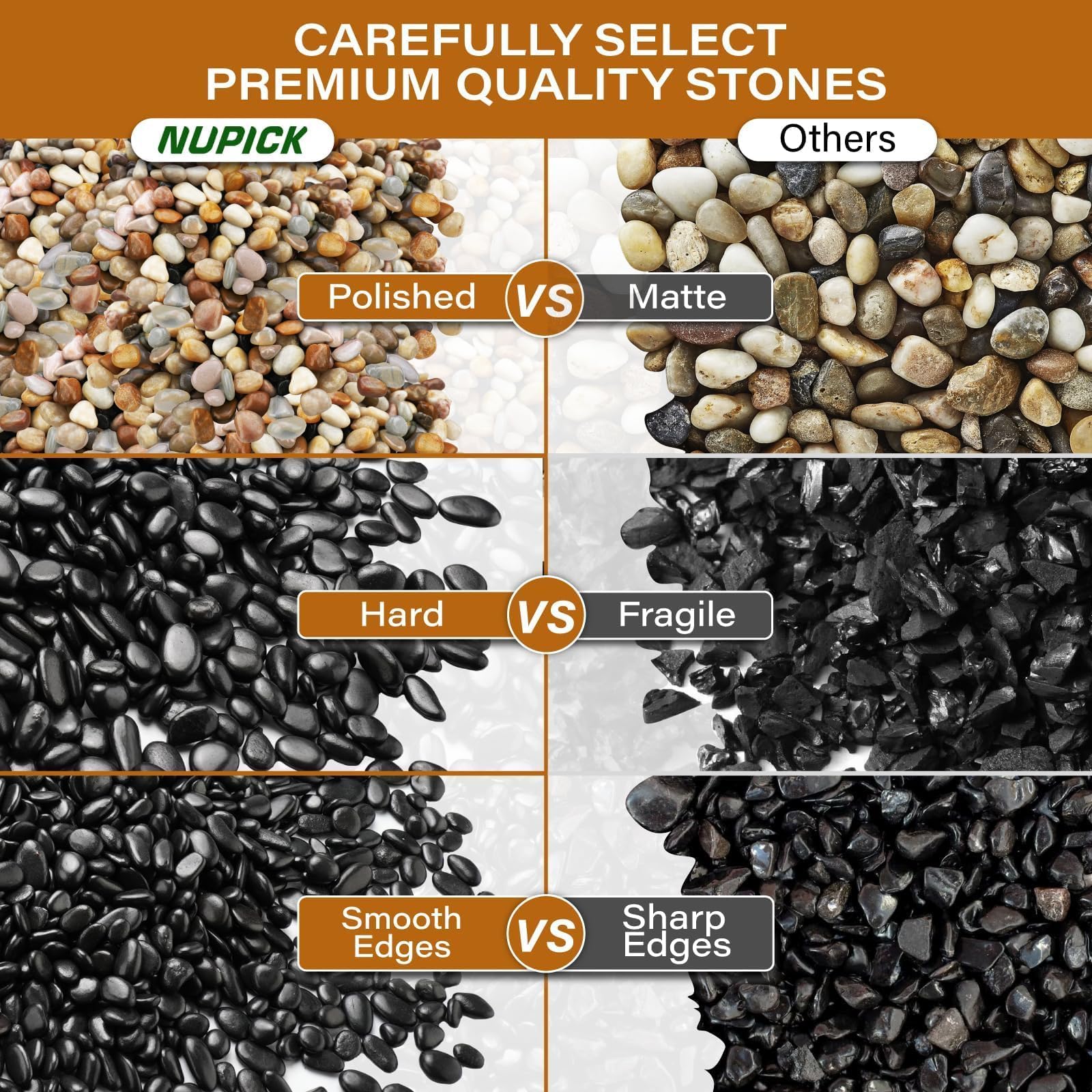 NUPICK river rocks for fish tanks create natural decor with easy upkeep
