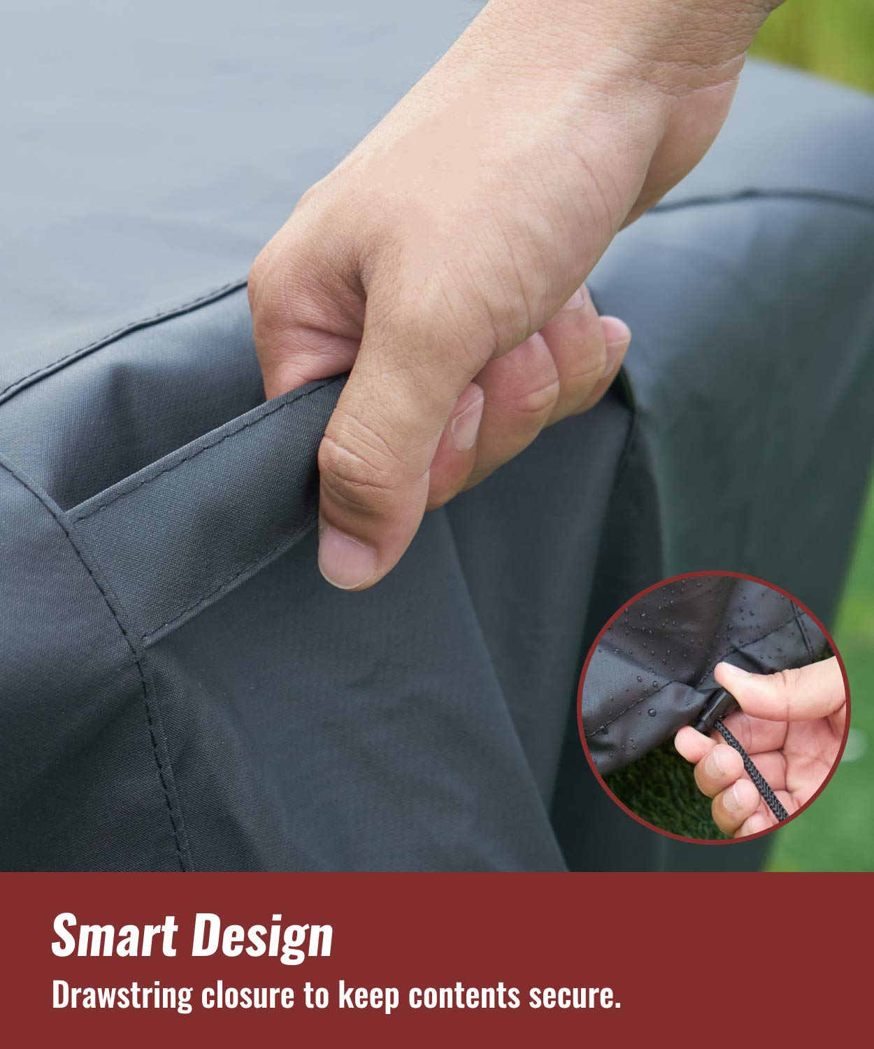NUPICK sleek fire pit cover fits 28-32 inch pits for a clean look.