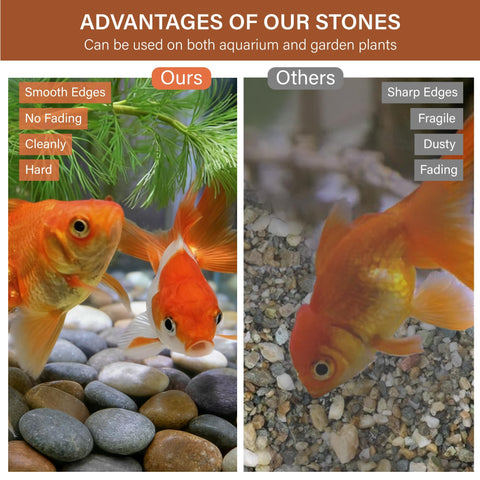 NUPICK smooth decorative stones ideal for potted plants to improve drainage and moisture retention.