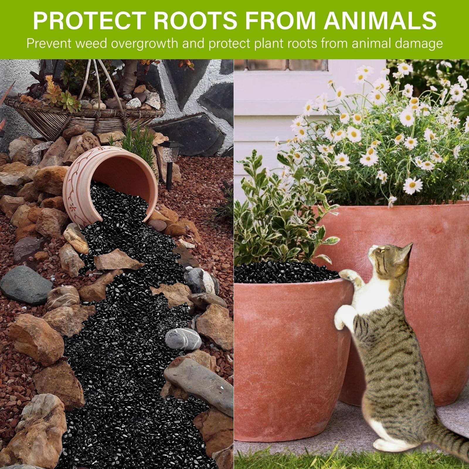 NUPICK stones top bottom plant care help deter pests and balance moisture in pots.