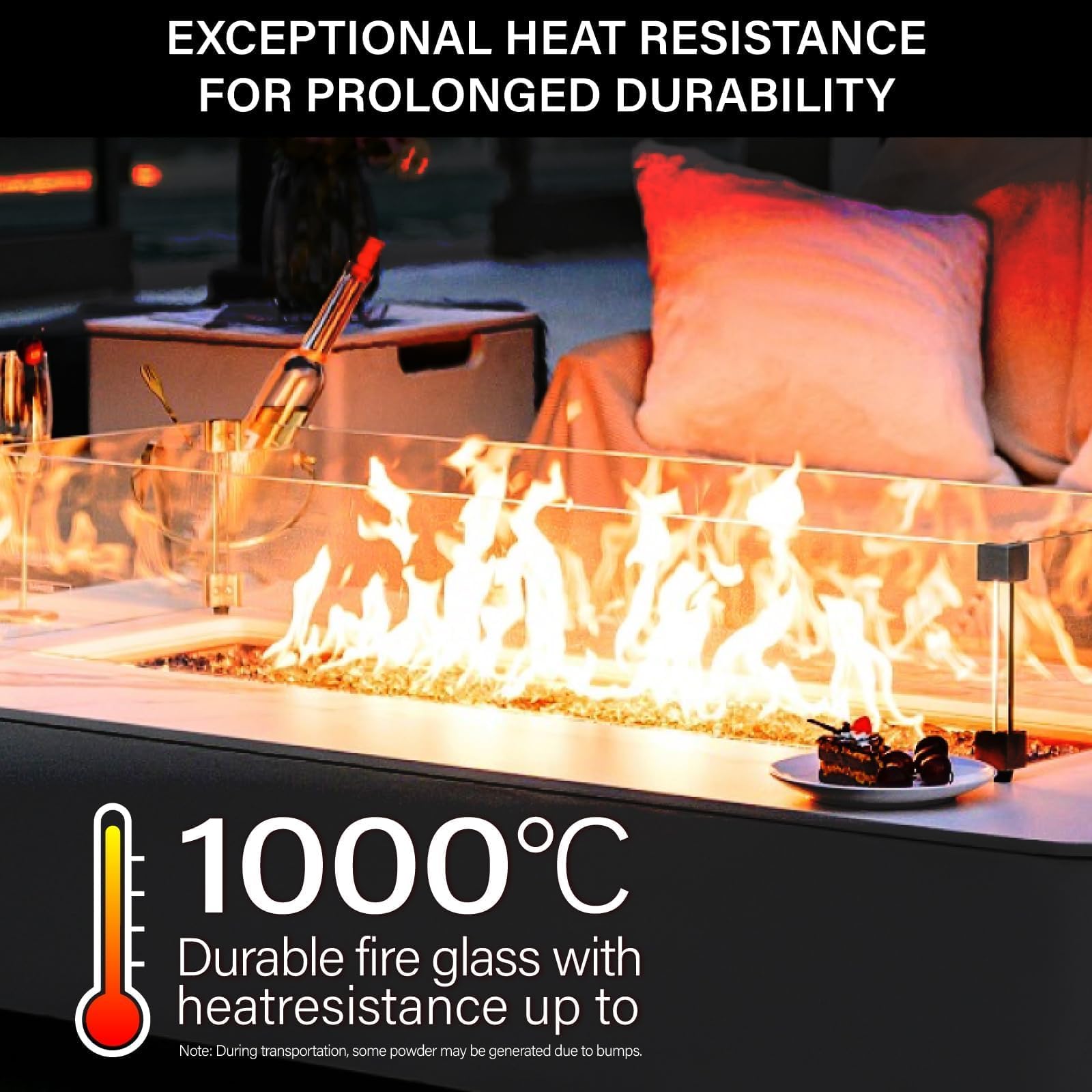 NUPICK tempered glass with heat resistance maintains clarity under flames