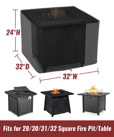 NUPICK waterproof fire pit cover shields the unit in all-weather conditions.