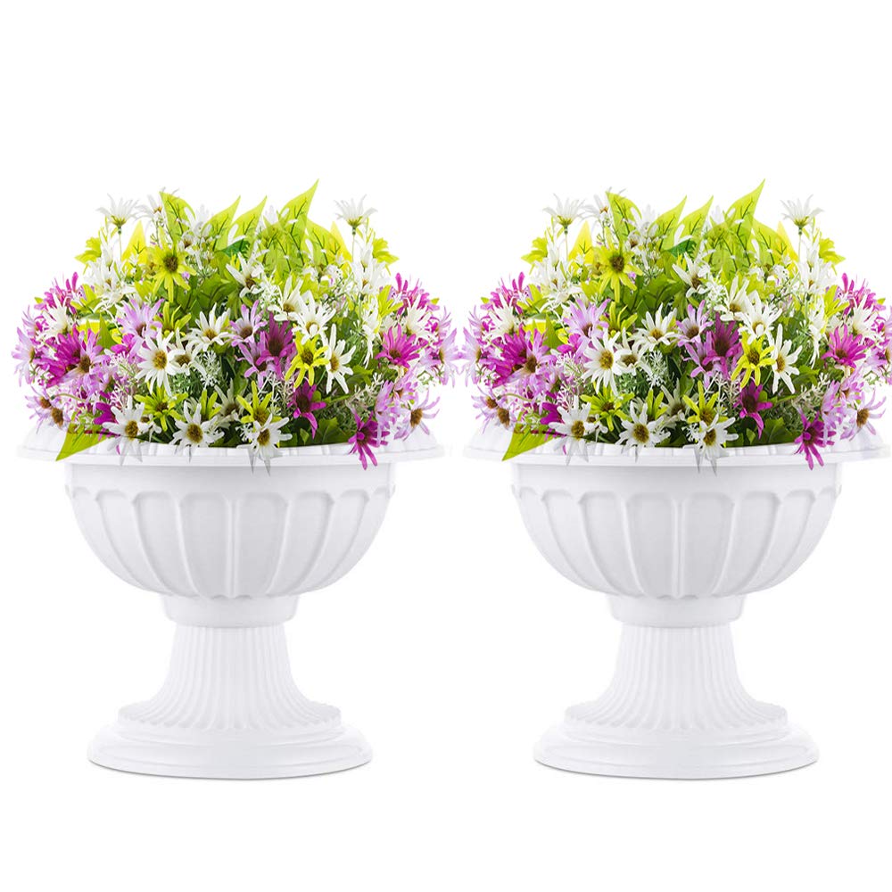 NUPTIO classic urn planter front view, ideal outdoor entryway display