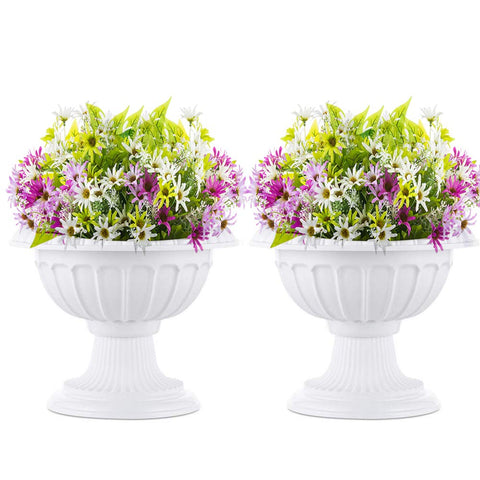 NUPTIO classic urn planter front view, ideal outdoor entryway display