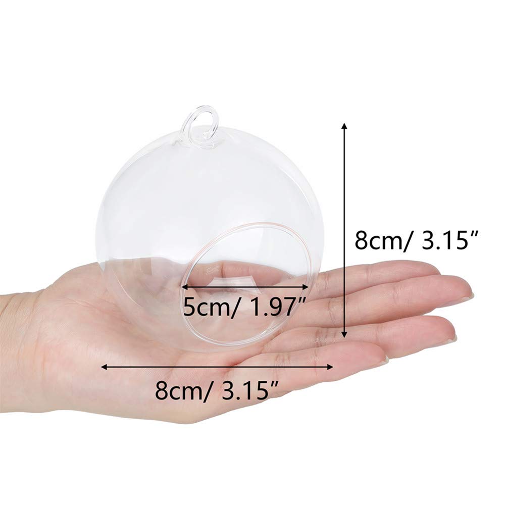 NUPTIO hanging glass globe tealight holder with ambient glow.