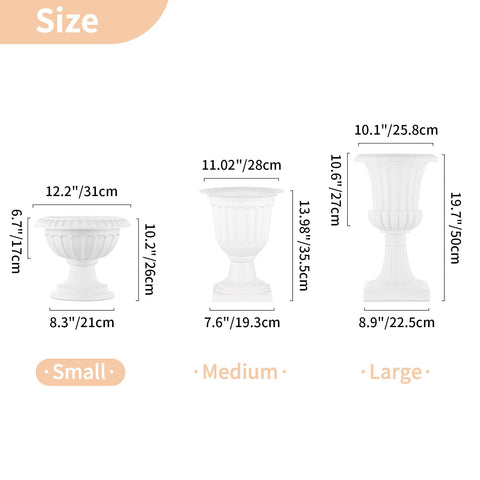 NUPTIO urn planter base diameter 8.27 inches, stable outdoor footprint