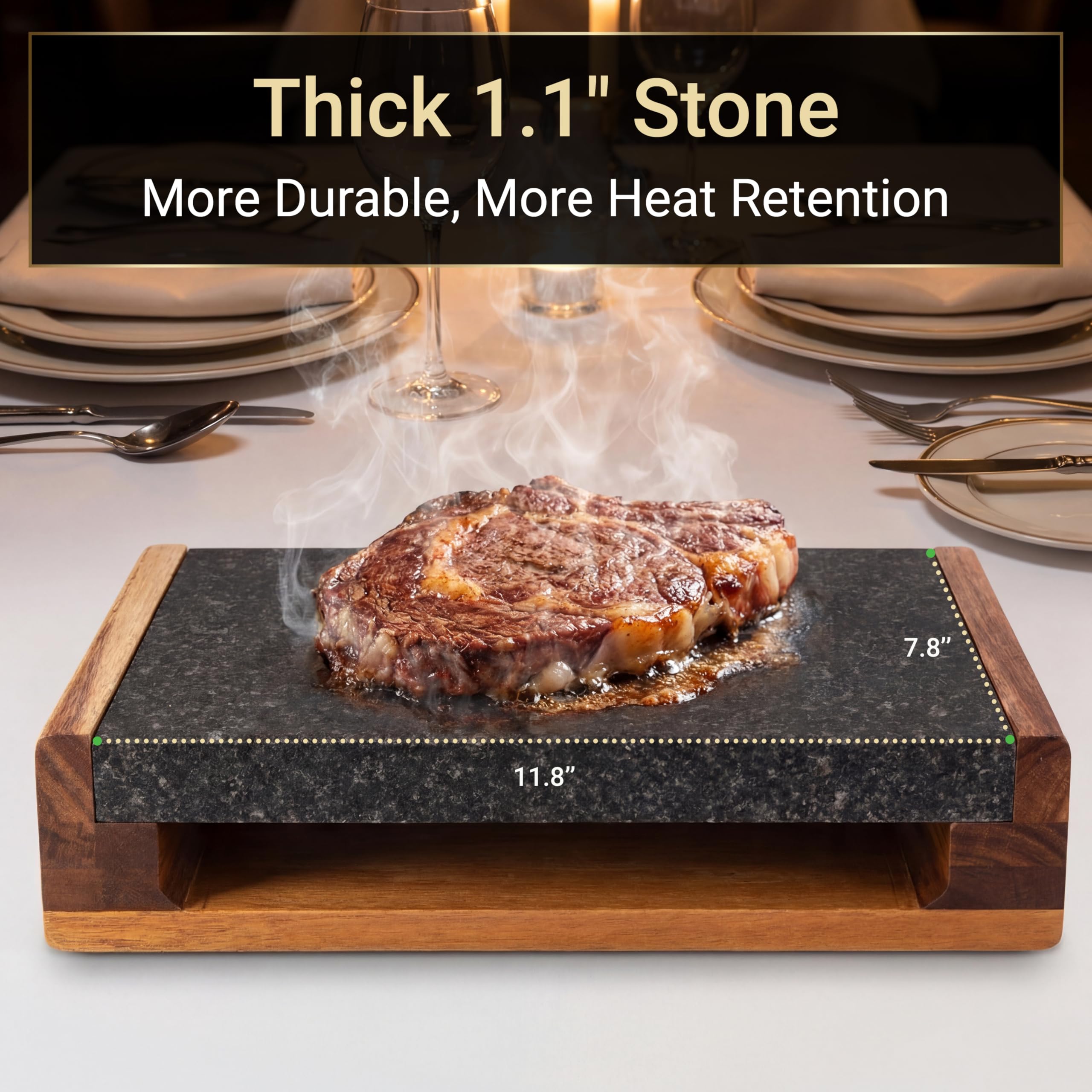 NutriChef stainless steel knives included for precise carving and serving.