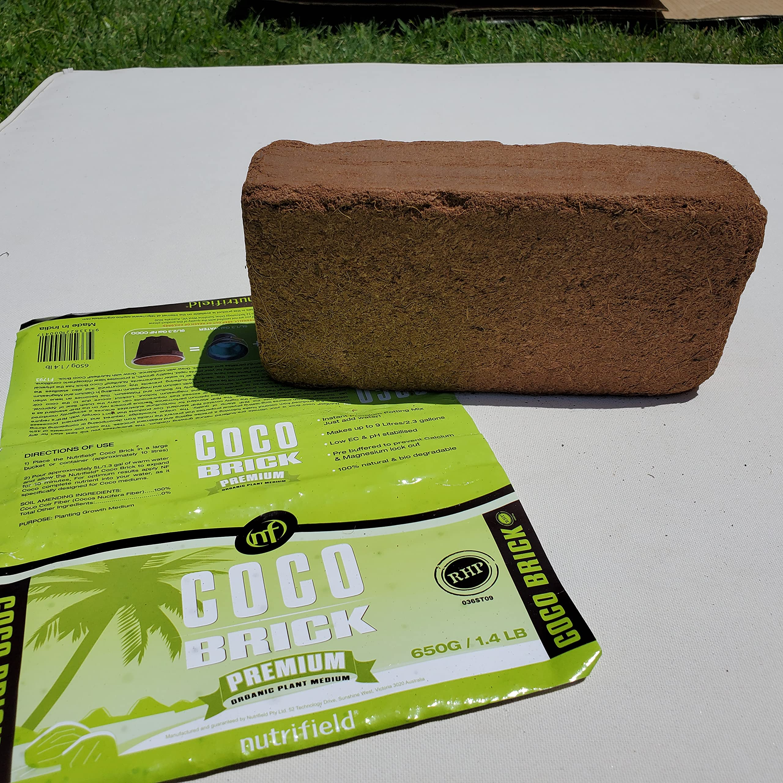 Nutrifield Coco Coir Brick peat-free and sustainable