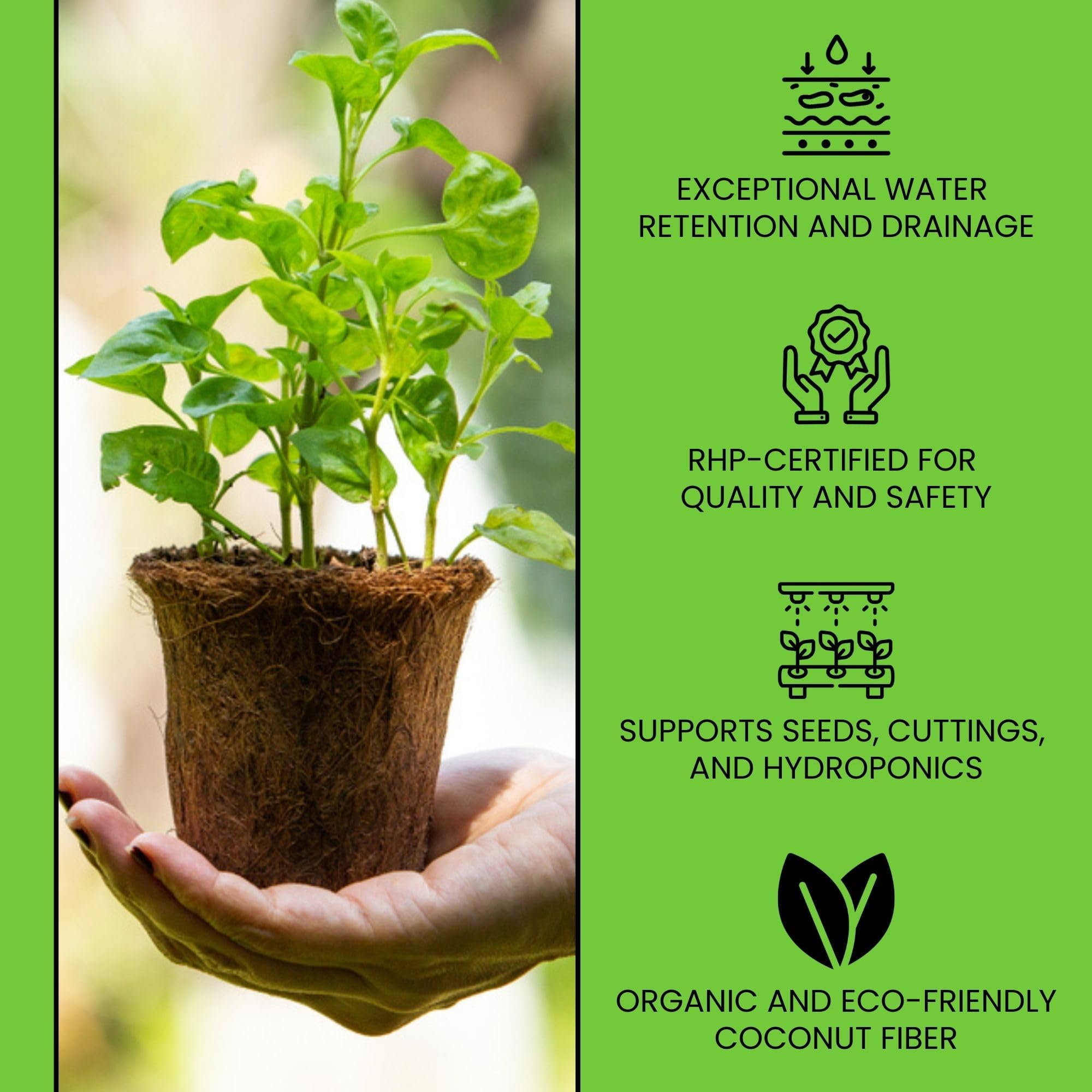 Nutrifield Coco Coir Brick expands into a medium for seeds