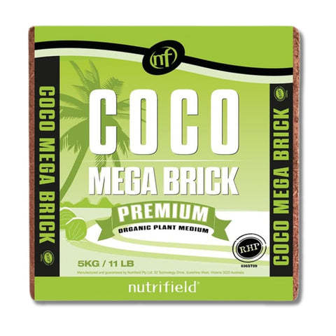 Nutrifield coco coir mega brick block expands into a growing medium