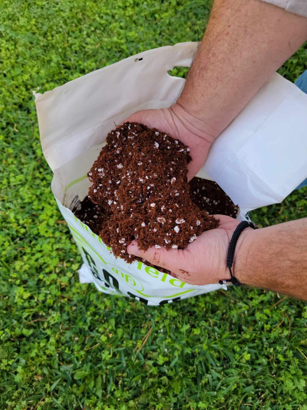 Nutrifield coco coir-perlite mix ideal for grow bags and pots.