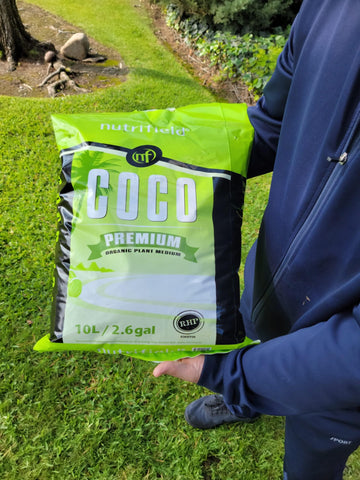 NUTRIFIELD coco coir used for seed germination and sprout support.