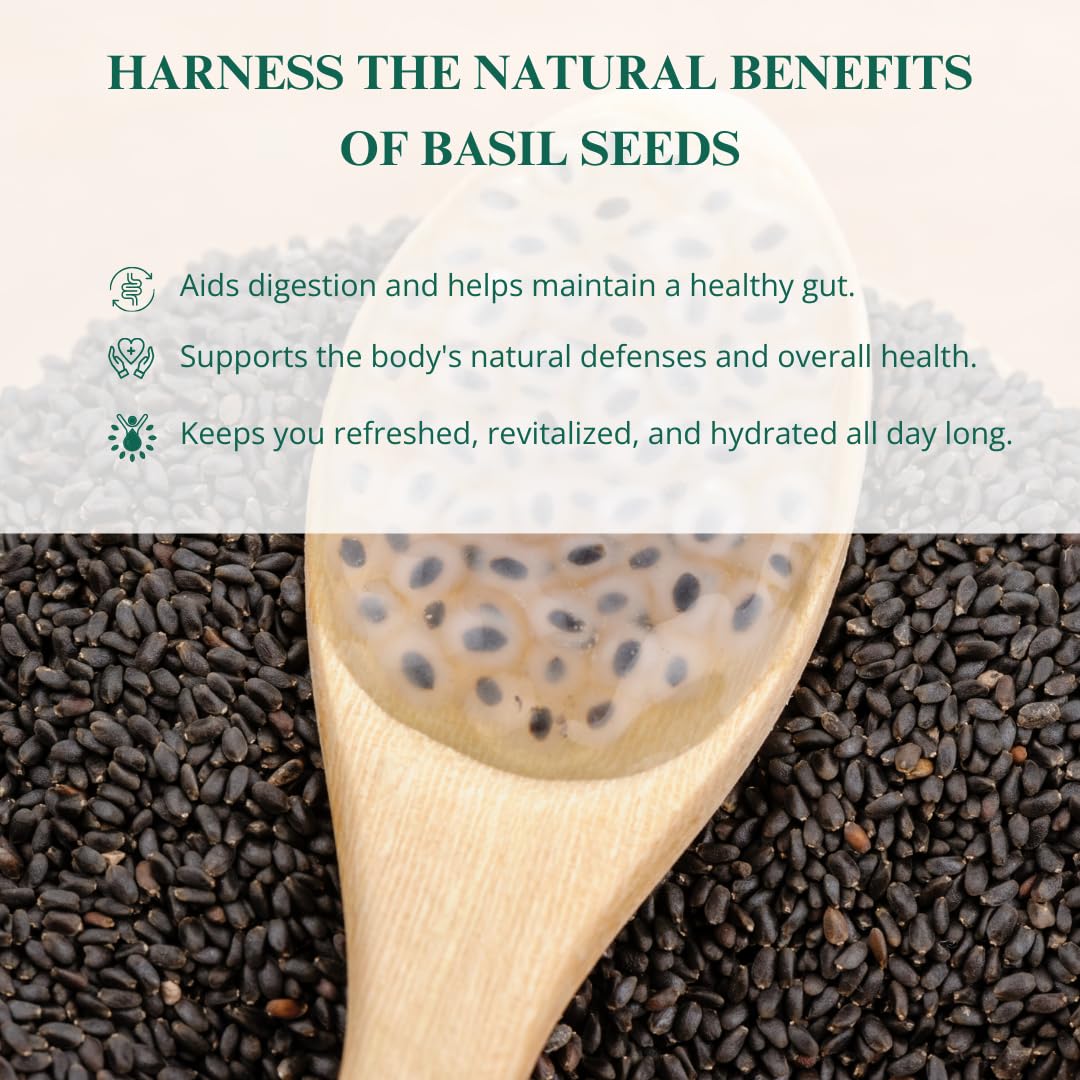 Nutriwish basil seeds in a smoothie for texture and nutrition