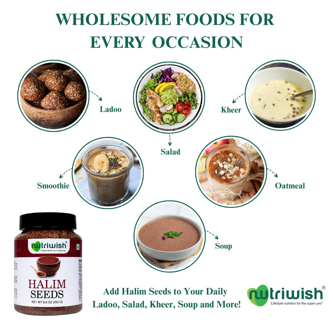 Nutriwish Halim seeds salad topping adds subtle crunch.