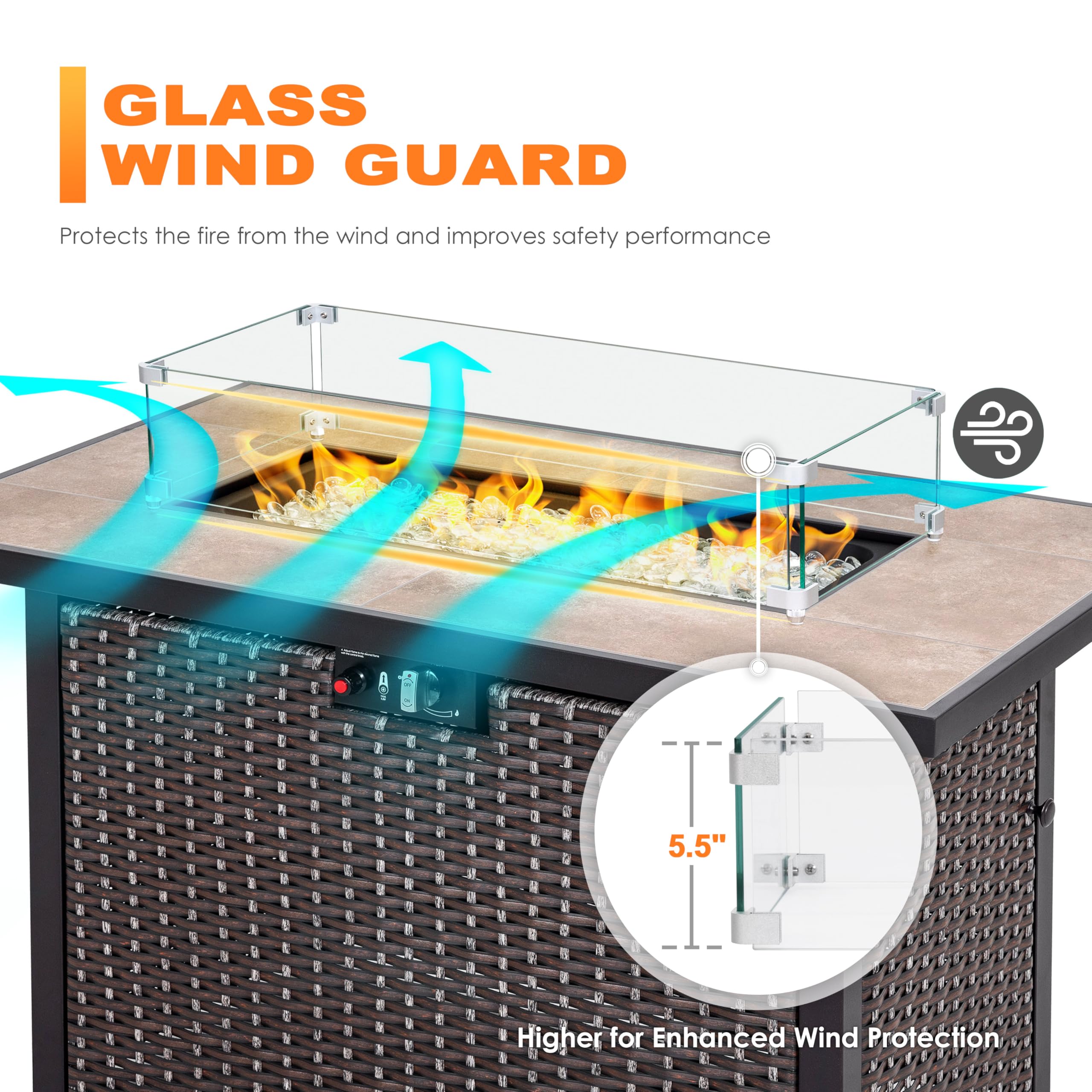 NUU GARDEN wind guard anti-slip pads stabilize the unit on outdoor tables