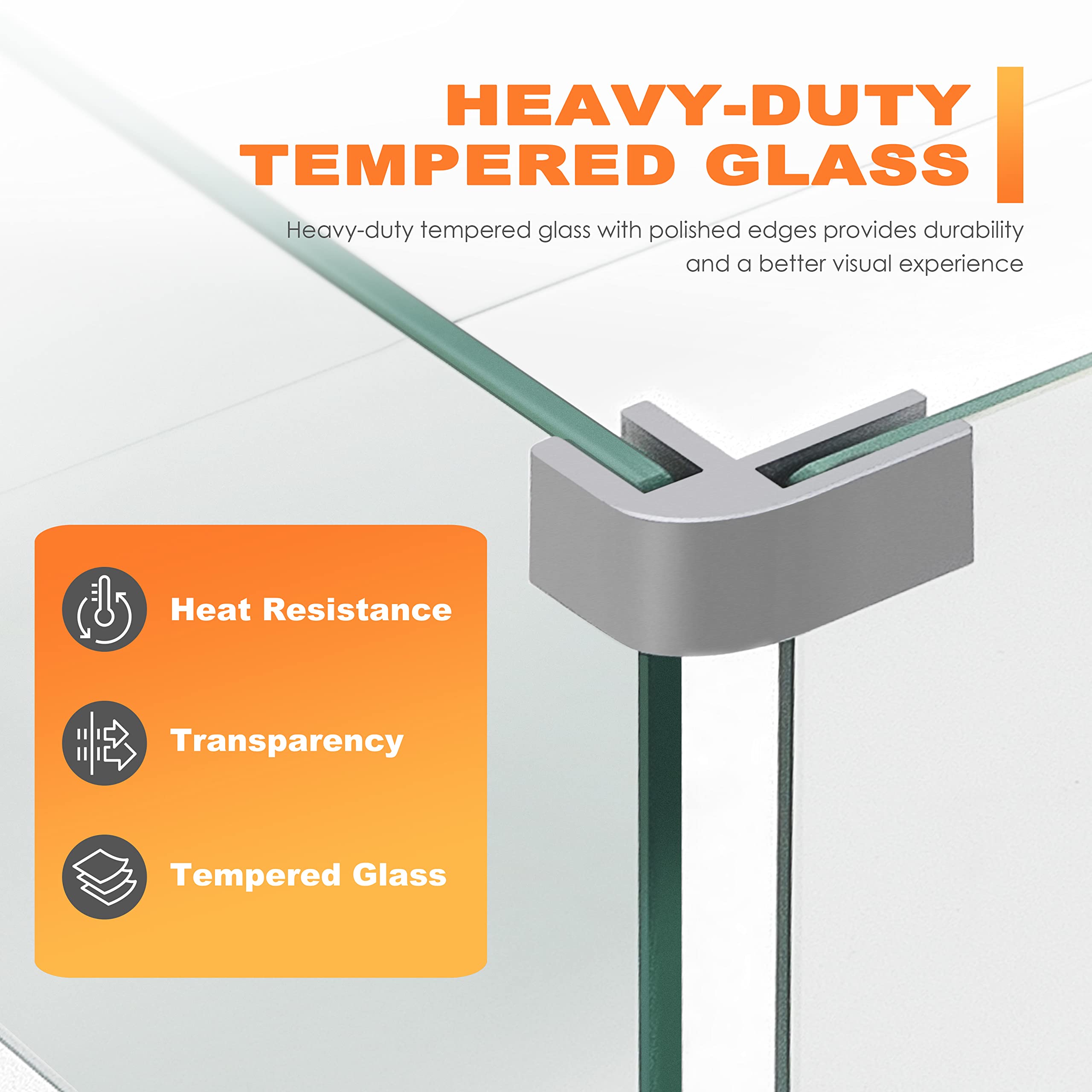 NUU GARDEN wind guard clear glass with reflections for a sleek look