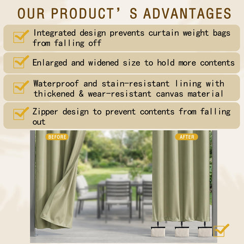 Nuyoach multipurpose curtain weights stabilize sun shades and banners outdoors