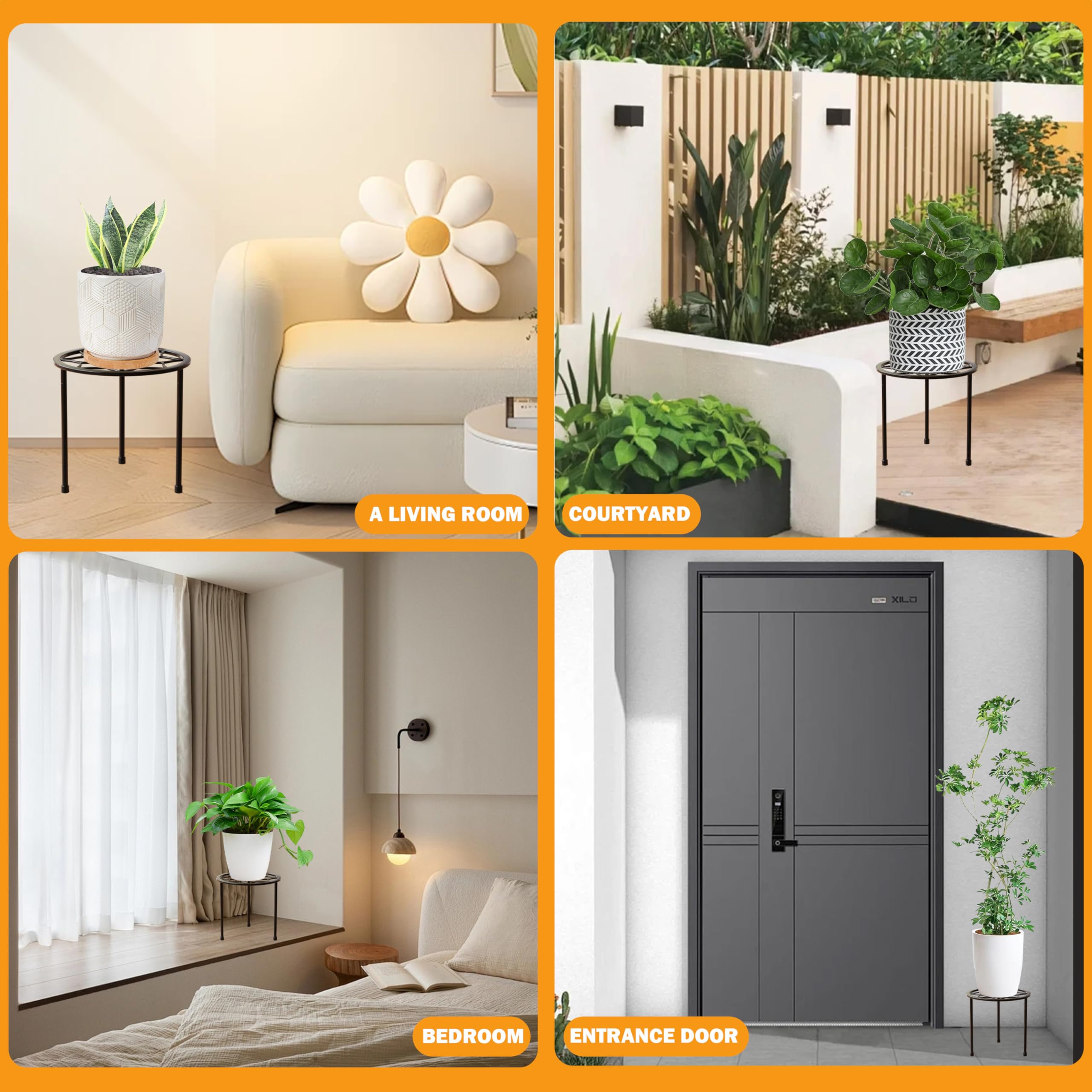 NUZZERO metal plant stand rust-proof coating ensures durable outdoor use.