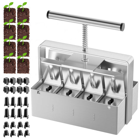 NVRGIUP soil blocker with 8-cell design forms uniform seed blocks