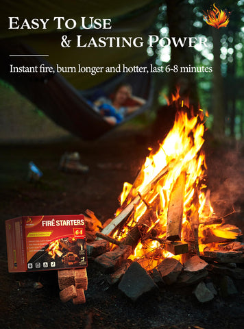 Nvkrvks fire starter cubes ignite easily for quick camping or grilling.