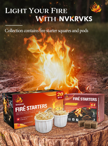 Nvkrvks fire starter cubes are odourless and cooking-friendly for grills and stoves.