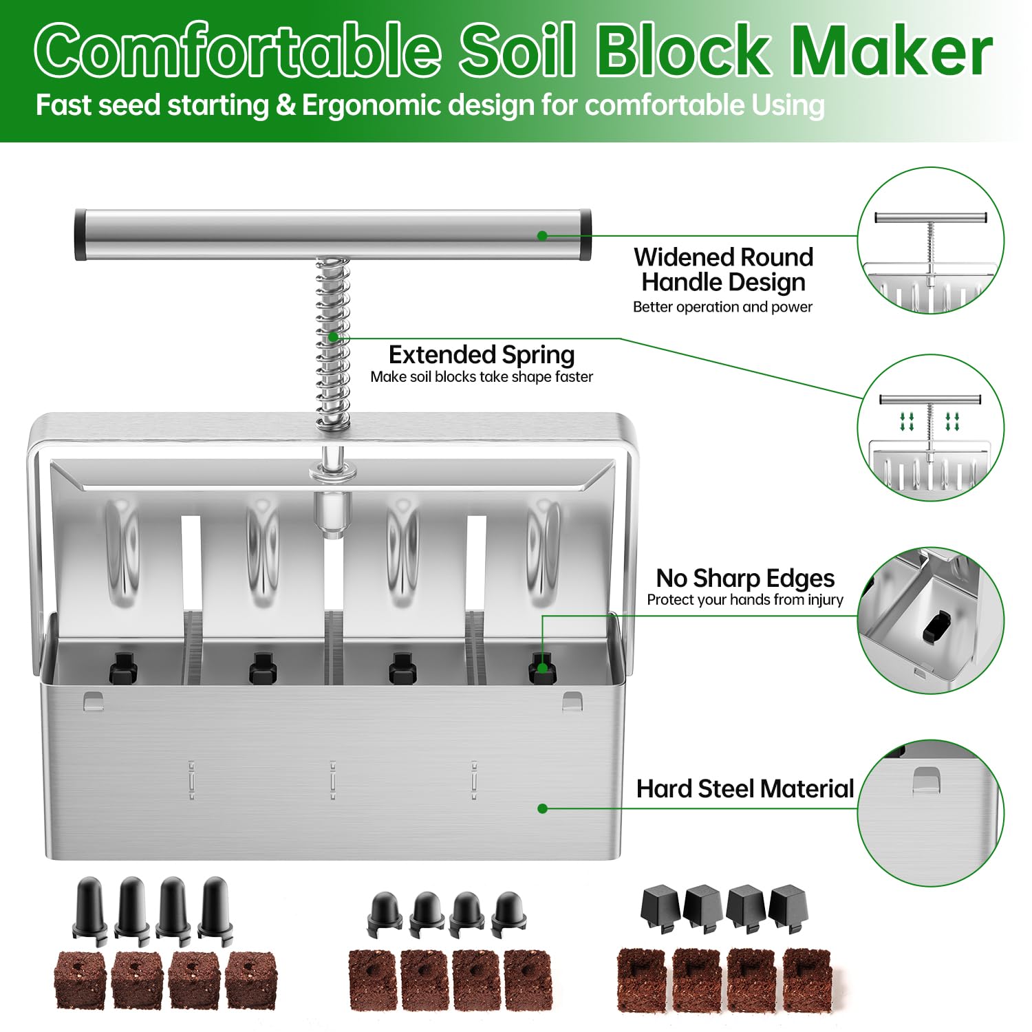 NVRGIUP comfortable handle provides steady grip during block formation