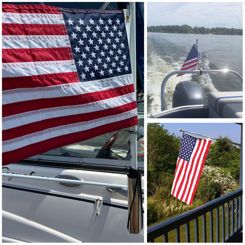 NVSDFAVUZUQ Boat flag pole kits included for quick setup.